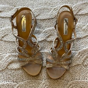 Rhinestone studded dress shoes.